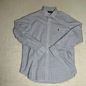 Polo Ralph Lauren Men's XL Long Sleeve Checkered Button Down Shirt Blue White